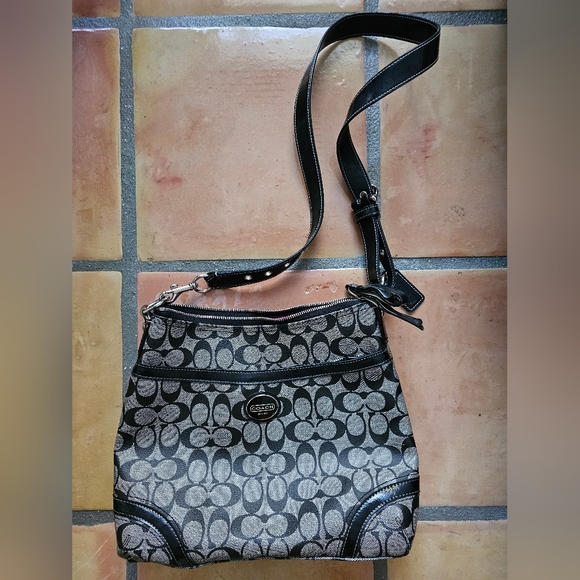 Coach Handbags - Coach purse , AUTHENTIC COACH K1193-F18925 HERITAGE BLACK/GRAY Bag Purse Tote